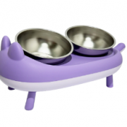 Comedero para Gatos con 2 Bowl  de Acero Inox