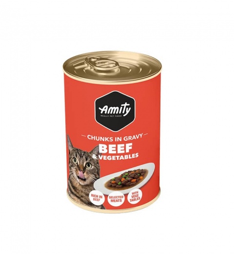 Lata AMITY Chunks Cat Beef (415gr) Lata AMITY Chunks Cat Beef (415gr)