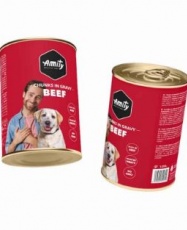 Lata AMITY Chunks Dog BEEF (1250gr)