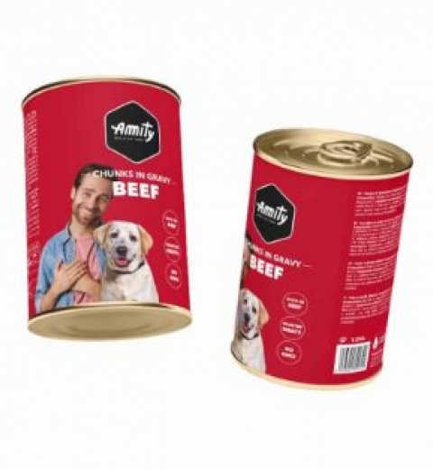 Lata AMITY Chunks Dog BEEF (1250gr)
