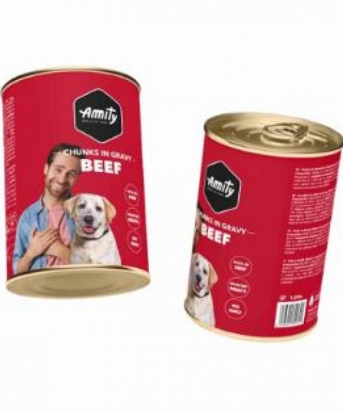 Lata AMITY Chunks Dog BEEF (1250gr)