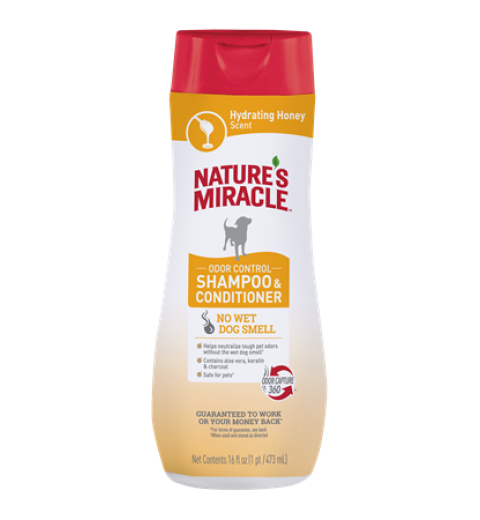 SHAMPOO ACONDIC. NATURE'S MIRACLE ODOR CONTROL MIEL (473 ML)