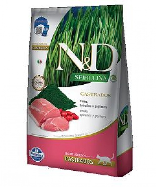 N&D Spirulina Feline Cerdo Adulto Castrado (1.5kg y 7kg)
