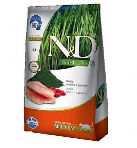 N&D Spirulina Feline Tilápia Adulto (1.5kg y 7kg)