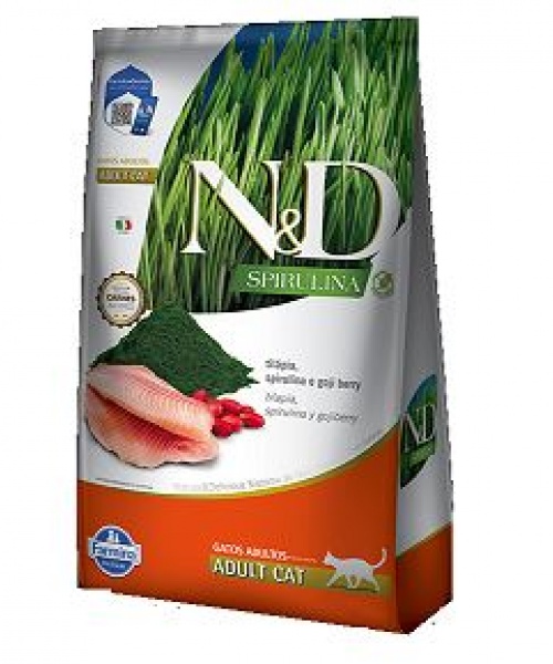 N&D Spirulina Feline Tilápia Adulto (1.5kg y 7kg)