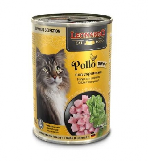 Lata Leonardo Superior Selection Pollo con Espinacas (400gr)