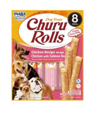 CHURU ROLLS DOG CHICKEN-SALMON (8u)