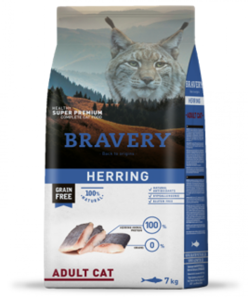BRAVERY HERRING (Arenque) ADULT CAT Pack 8kg (4 sacos de 2kg) OFERTAZO!!